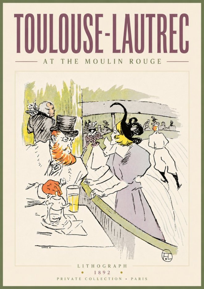 Toulouse-Lautrec At the Moulin Rouge XV No6 - Affiche