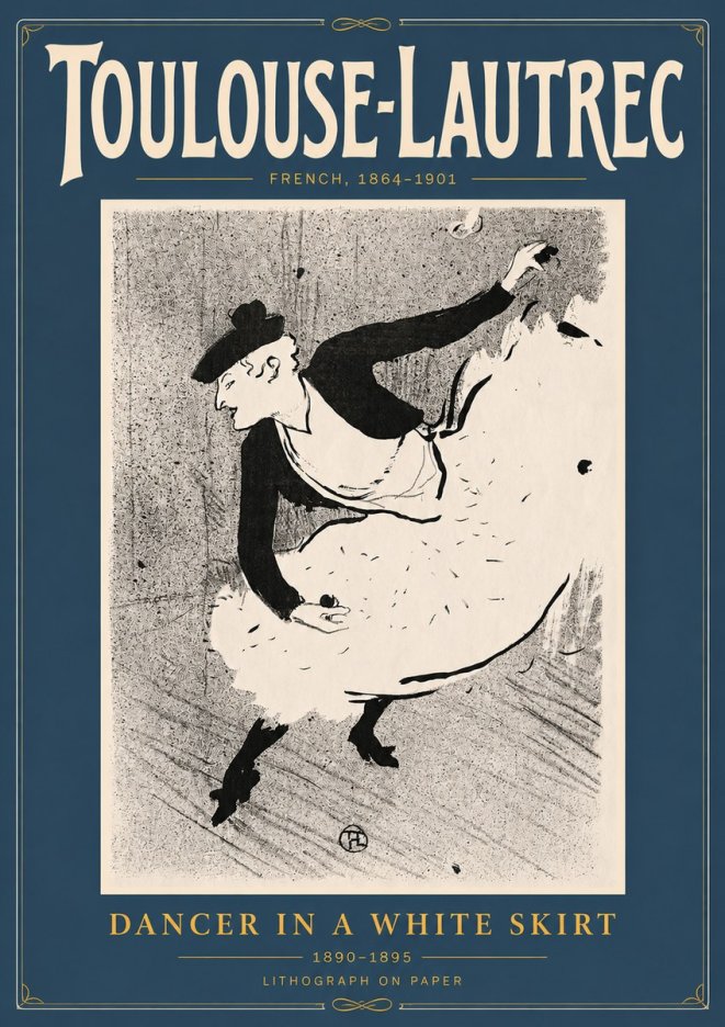 Toulouse-Lautrec Dancer in a White Skirt No4 - Affiche
