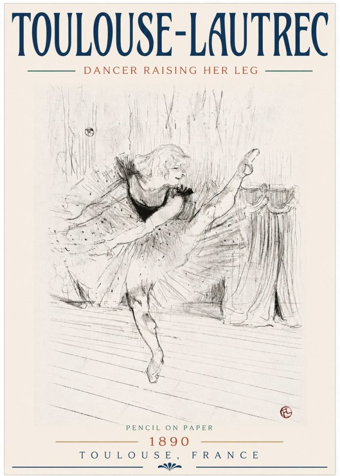 Toulouse-Lautrec Dancer Raising Her Leg No3 - Affiche
