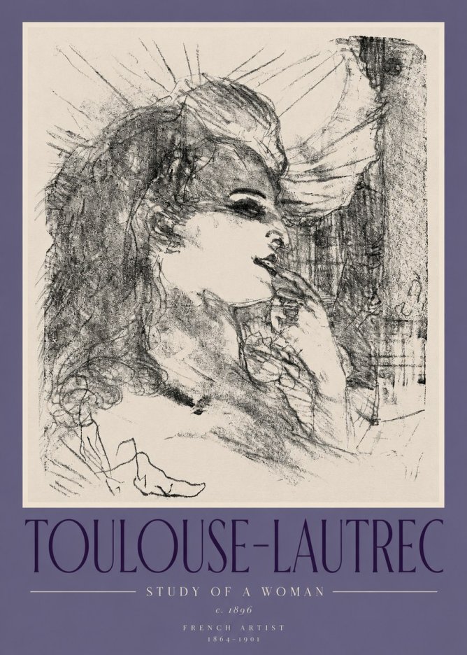 Toulouse-Lautrec Study of a Woman I No2 - Affiche
