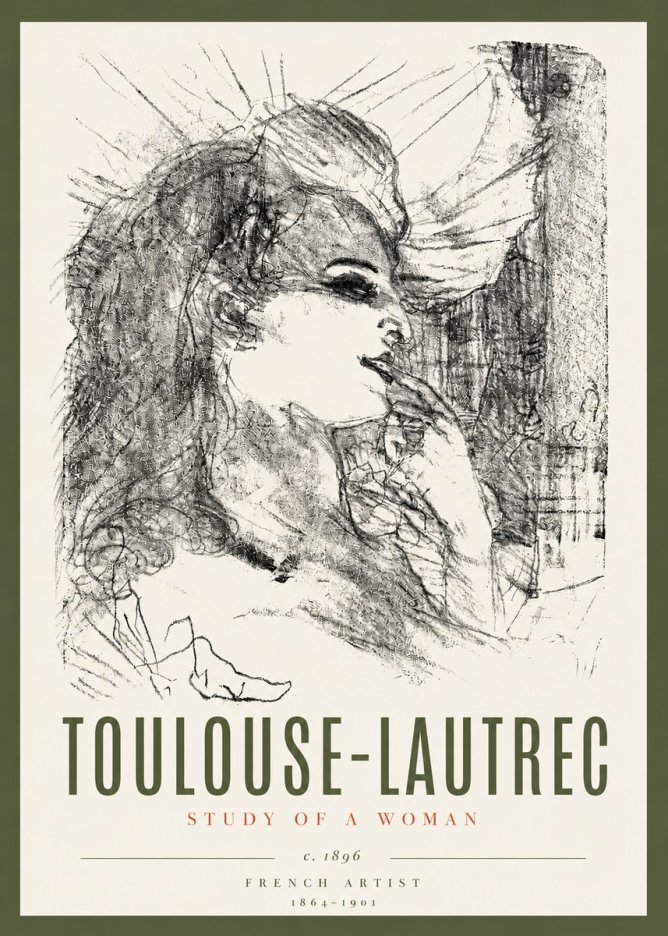 Toulouse-Lautrec Study of a Woman I No6 - Affiche