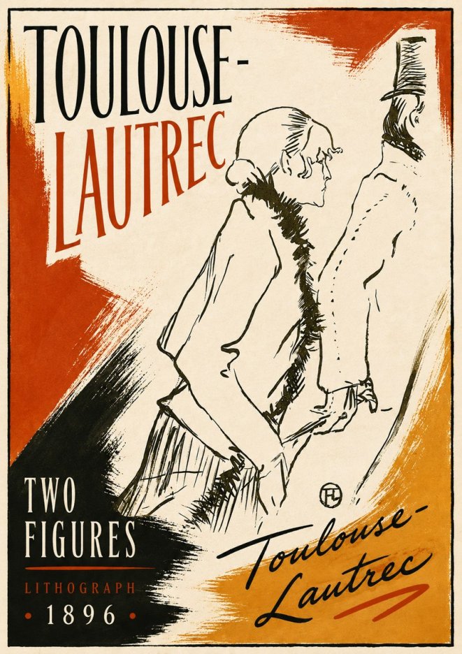 Toulouse-Lautrec Two Figures No6 - Affiche