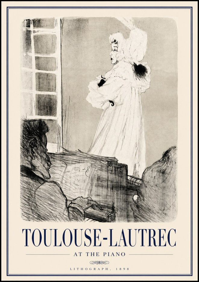 Toulouse-Lautrec At the Piano No3 - Affiche