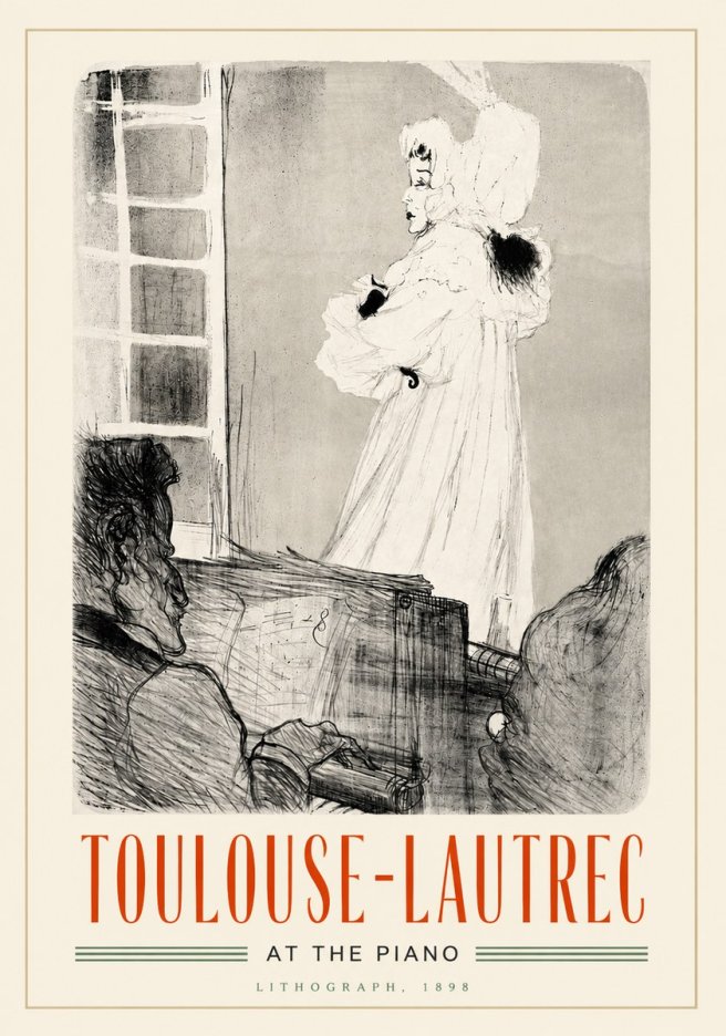 Toulouse-Lautrec At the Piano No4 - Affiche