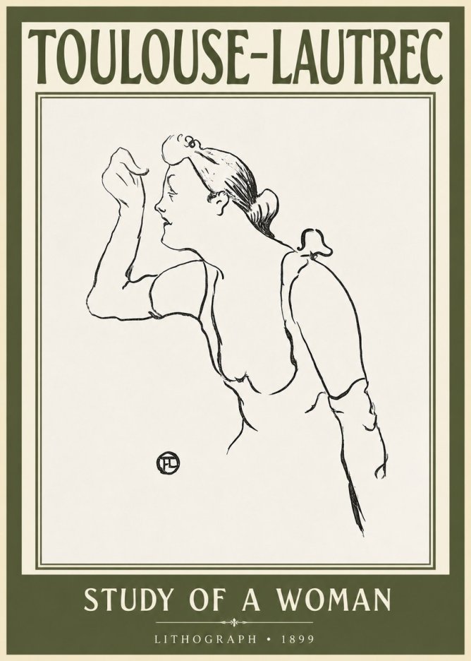 Toulouse-Lautrec Study of a Woman II No2 - Affiche