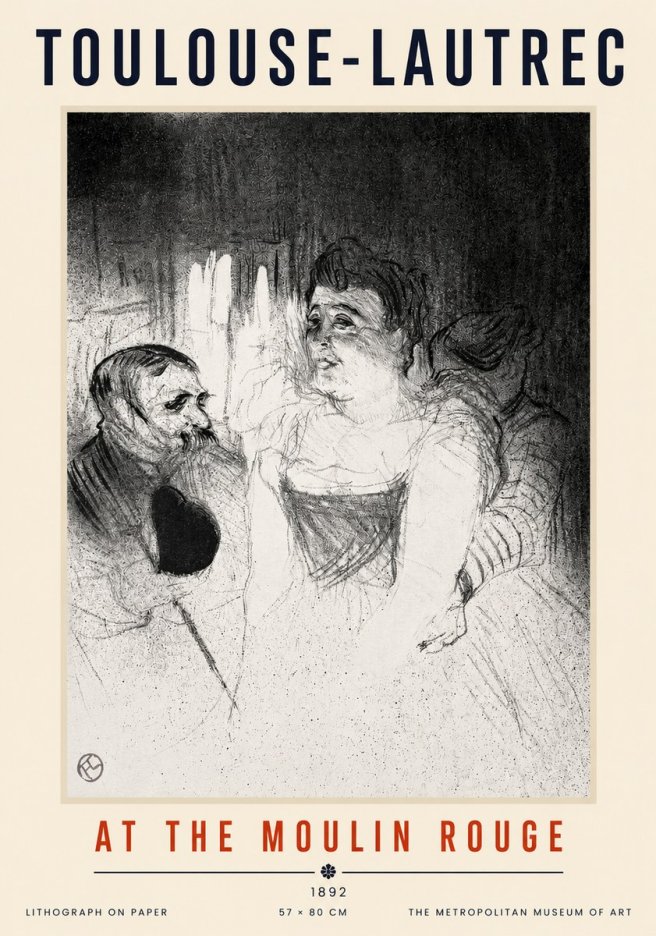Toulouse-Lautrec At the Moulin Rouge XVII No3 - Affiche