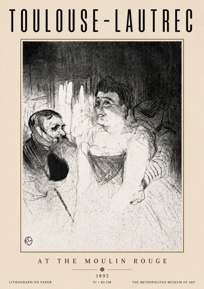 Toulouse-Lautrec At the Moulin Rouge XVII No5 - Affiche