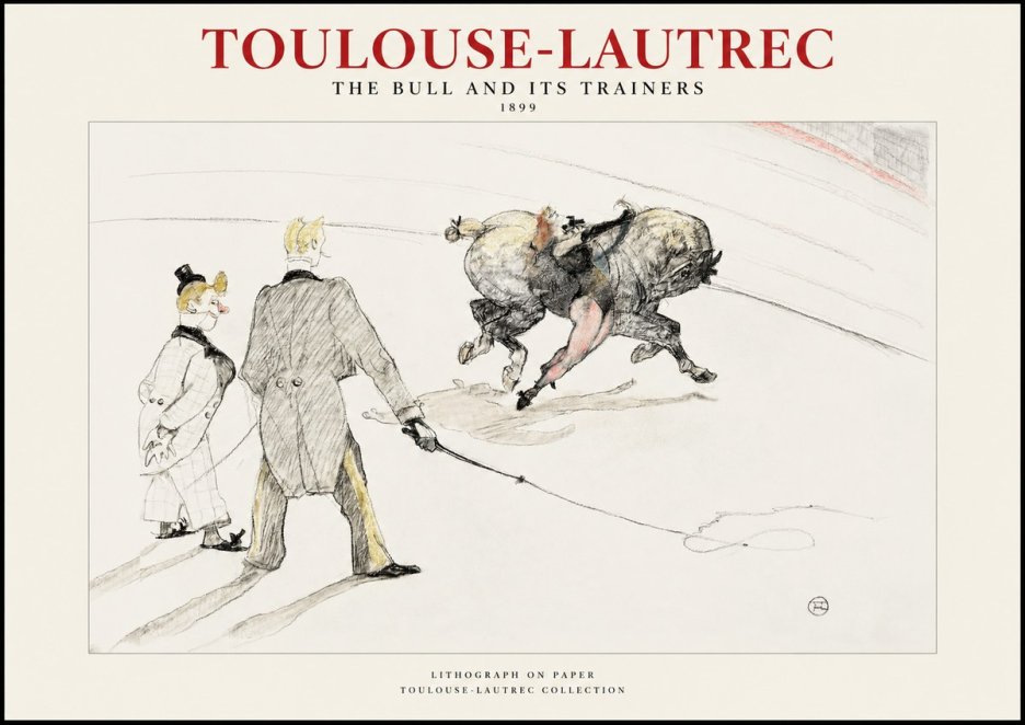 Toulouse-Lautrec The Bull and Its Trainers No1 - Affiche