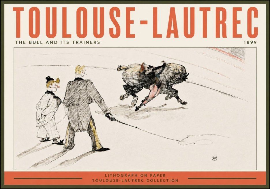 Toulouse-Lautrec The Bull and Its Trainers No5 - Affiche