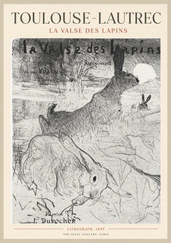 Toulouse-Lautrec La Valse Des Lapins No1 - Affiche