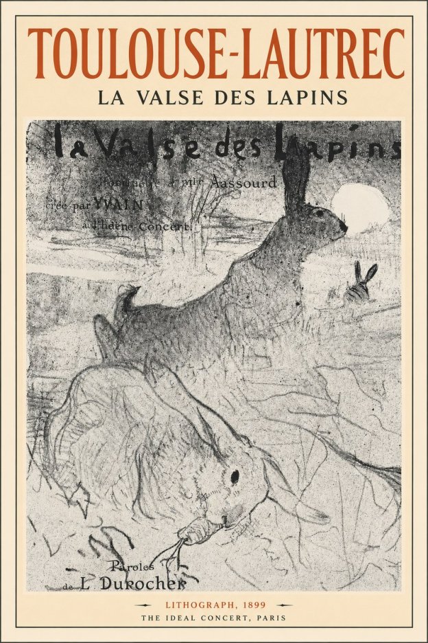 Toulouse-Lautrec La Valse Des Lapins No2 - Affiche