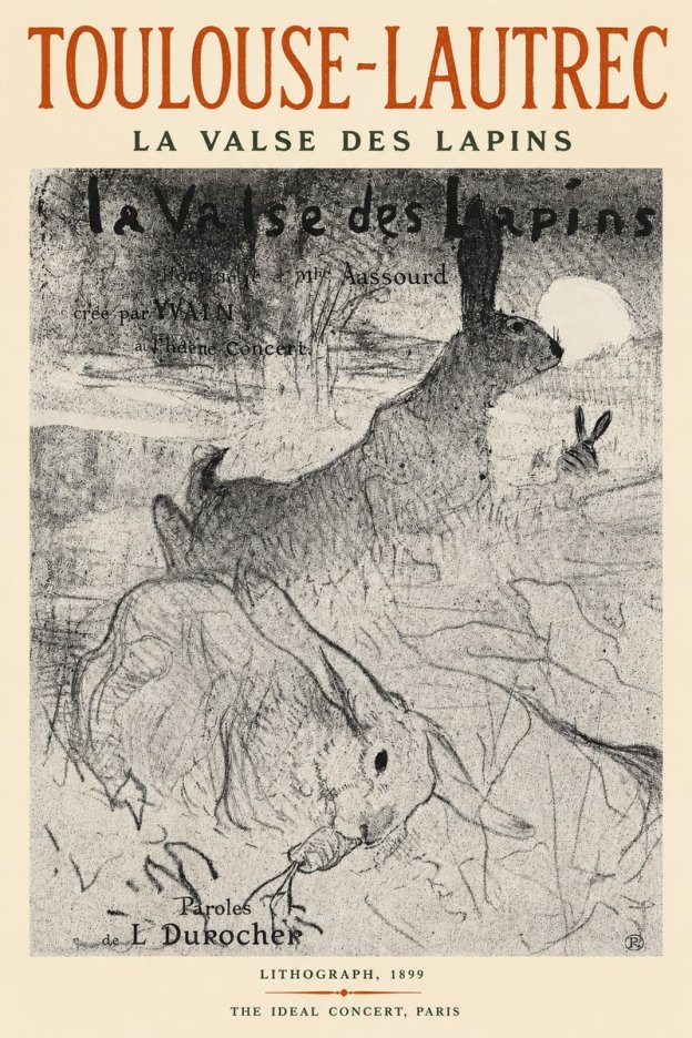 Toulouse-Lautrec La Valse Des Lapins No3 - Affiche