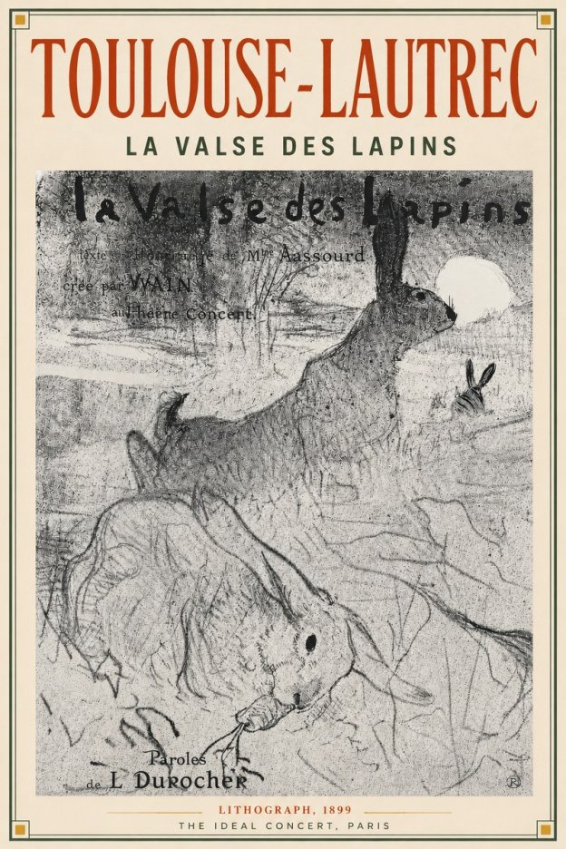 Toulouse-Lautrec La Valse Des Lapins No4 - Affiche