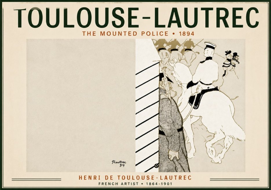 Toulouse-Lautrec The Mounted Police No6 - Affiche