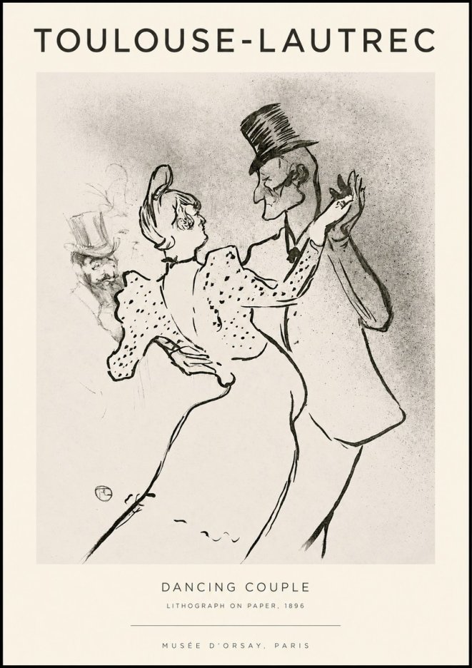 Toulouse-Lautrec Dancing Couple No1 - Affiche