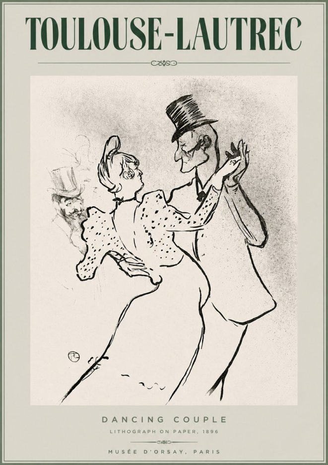 Toulouse-Lautrec Dancing Couple No2 - Affiche
