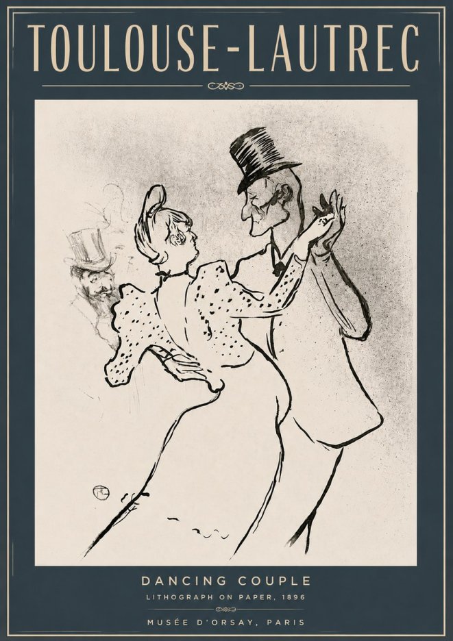 Toulouse-Lautrec Dancing Couple No4 - Affiche