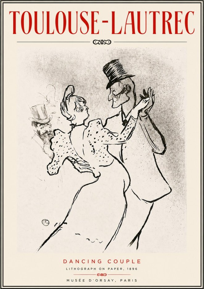 Toulouse-Lautrec Dancing Couple No5 - Affiche