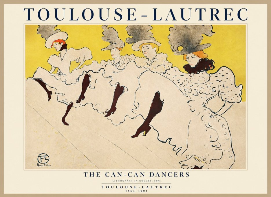 Toulouse-Lautrec The Can-can Dancers No1 - Affiche