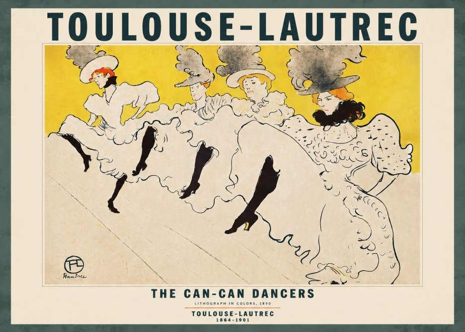 Toulouse-Lautrec The Can-can Dancers No4 - Affiche