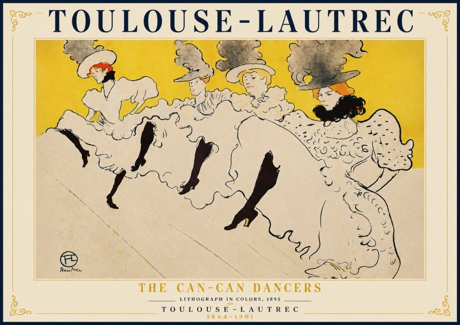 Toulouse-Lautrec The Can-can Dancers No6 - Affiche