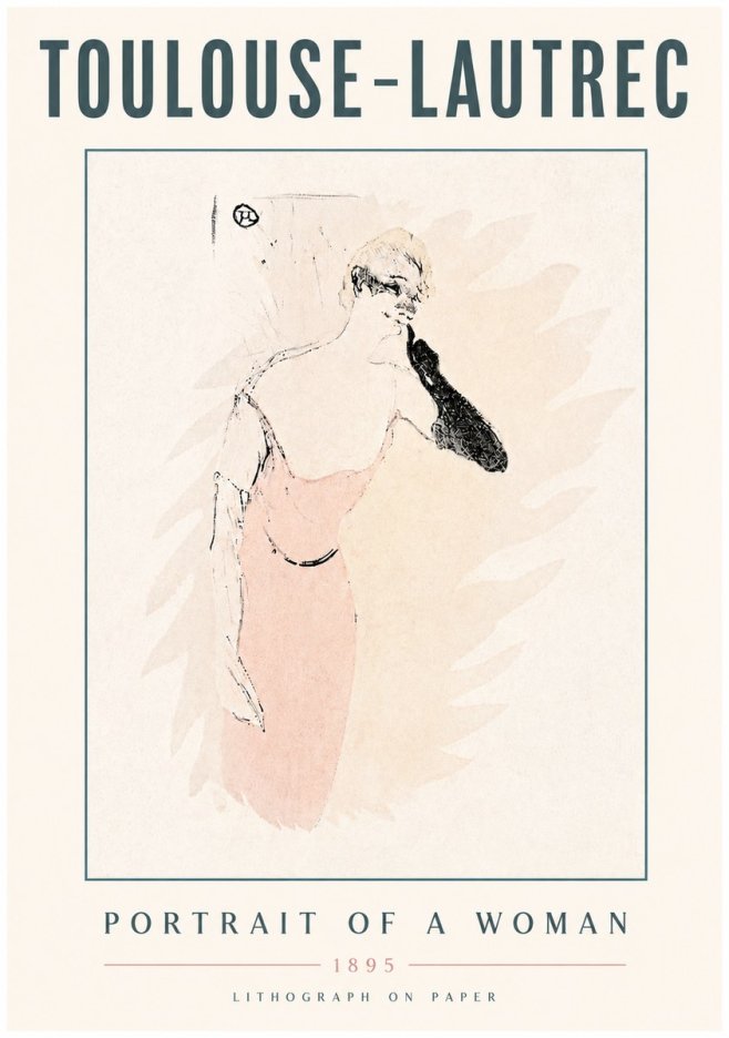 Toulouse-Lautrec Portrait of a Woman IV No5 - Affiche