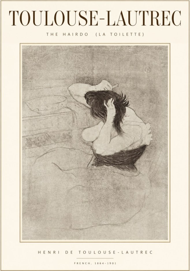 Toulouse-Lautrec The Hairdo (La Toilette) No1 - Affiche