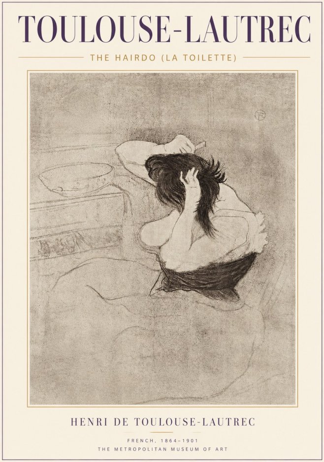Toulouse-Lautrec The Hairdo (La Toilette) No4 - Affiche