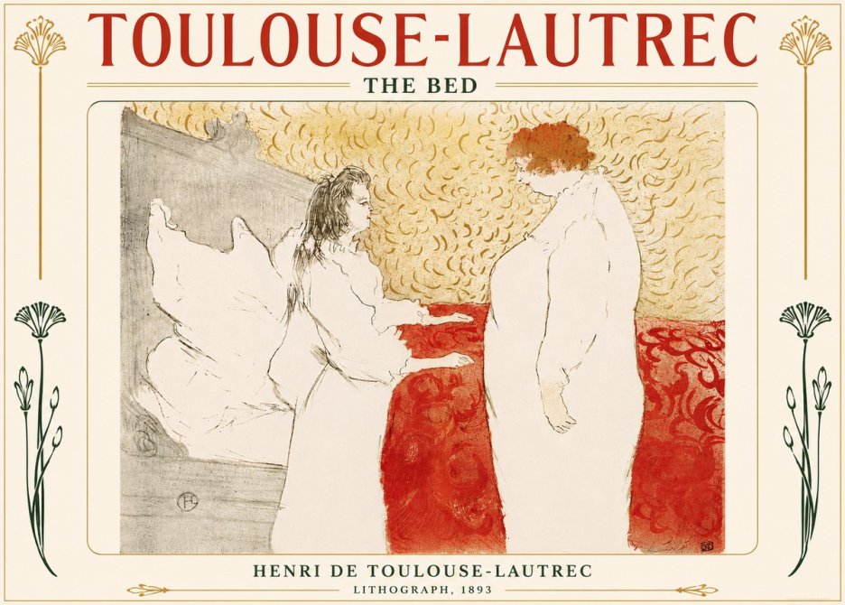 Toulouse-Lautrec The Bed No5 - Affiche