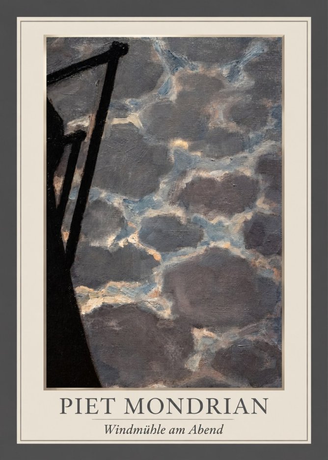 Piet Mondrian Windmühle Am Abend I No1 - Affiche