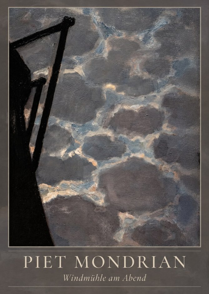 Piet Mondrian Windmühle Am Abend I No4 - Affiche