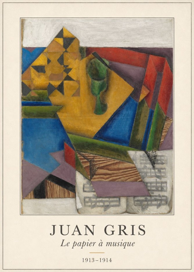 Juan Gris Le Papier À Musique No4 - Affiche