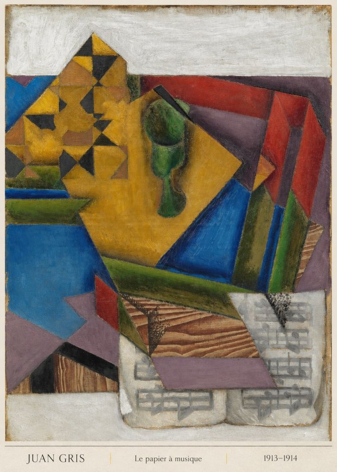 Juan Gris Le Papier À Musique No6 - Affiche