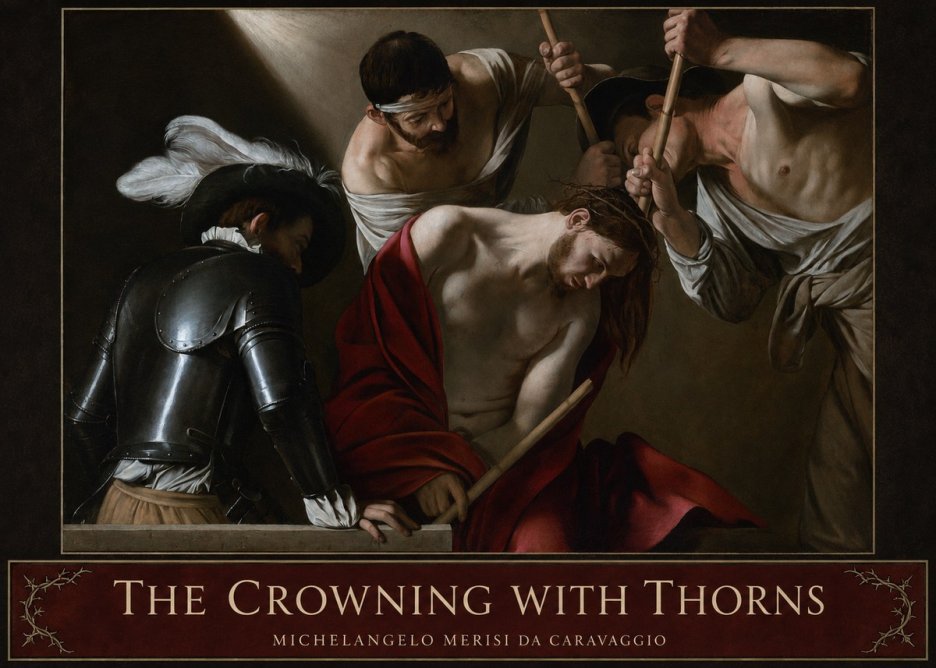 Michelangelo Merisi da Caravaggio The Crowning with Thorns I No4 - Affiche