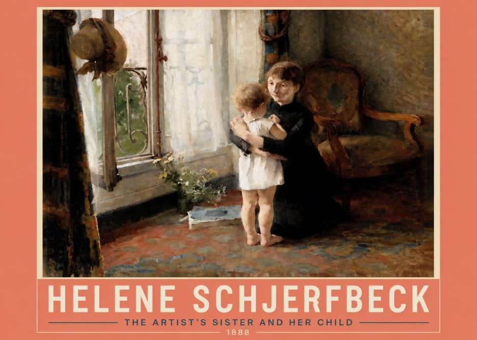 Helene Schjerfbeck The Artist's Sister and Her Child No4 - Affiche