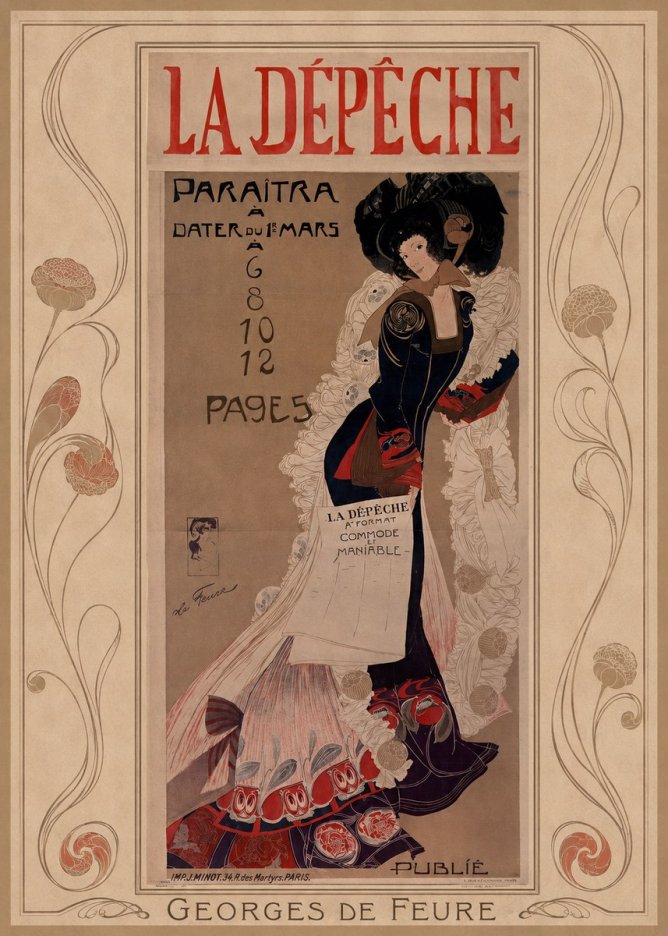 Georges de Feure La Dépêche II No1 - Affiche