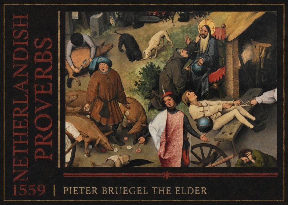 Pieter Bruegel Netherlandish Proverbs IV No4 - Affiche
