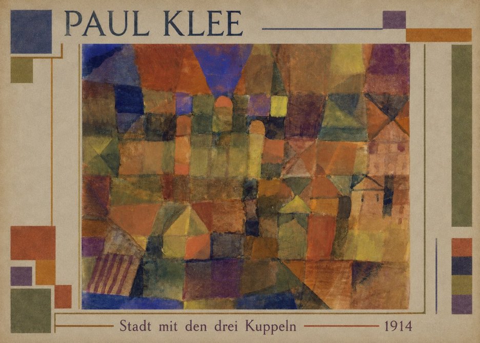 Paul Klee Stadt Mit Den Drei Kuppeln No1 - Affiche