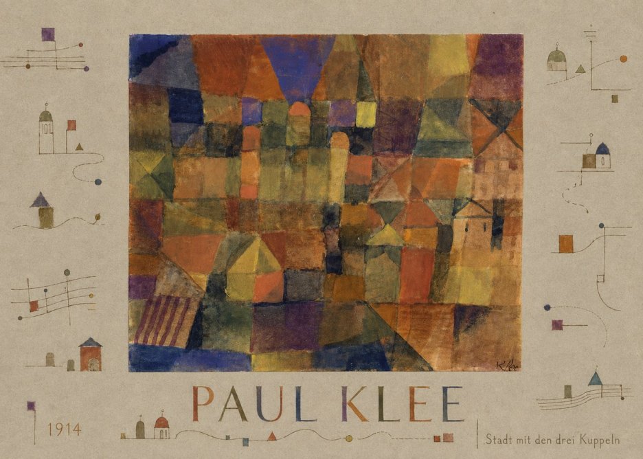 Paul Klee Stadt Mit Den Drei Kuppeln No4 - Affiche