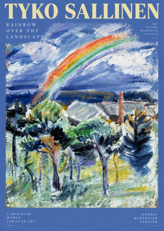 Tyko Sallinen Rainbow over the Landscape No2 - Affiche