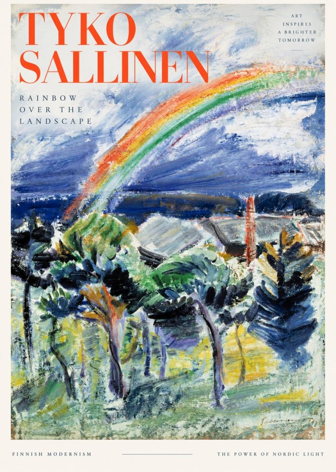 Tyko Sallinen Rainbow over the Landscape No3 - Affiche