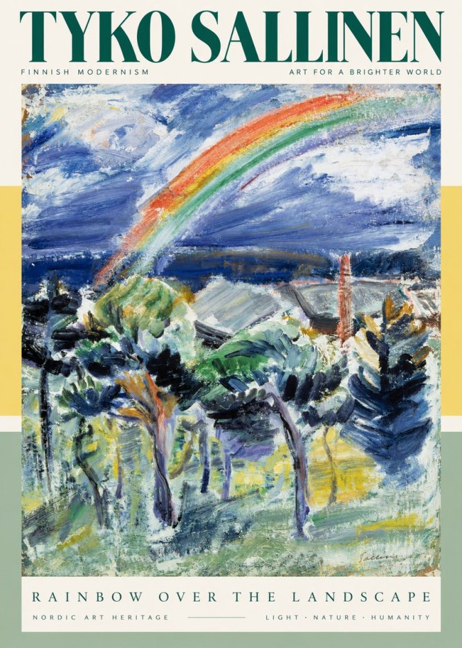 Tyko Sallinen Rainbow over the Landscape No4 - Affiche