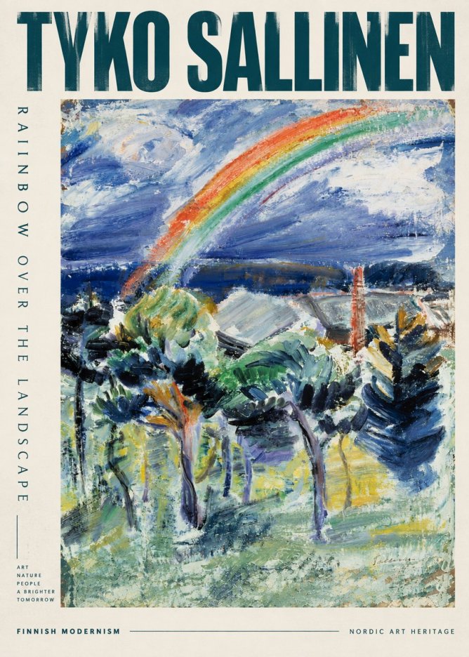 Tyko Sallinen Rainbow over the Landscape No5 - Affiche