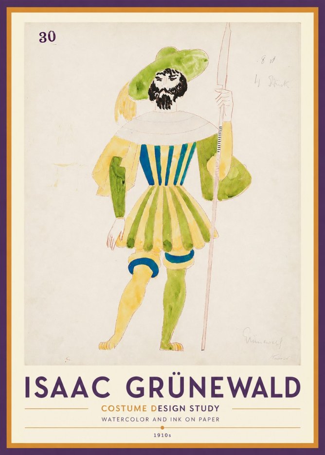 Isaac Grünewald Study for Costume Design No2 - Affiche