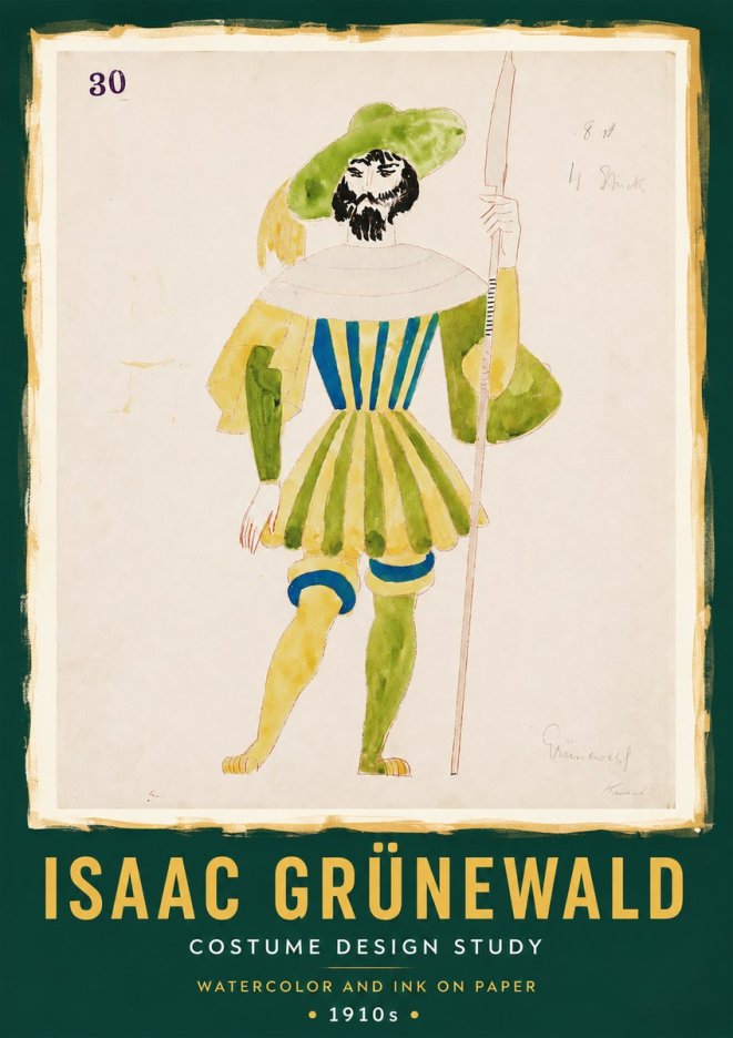 Isaac Grünewald Study for Costume Design No3 - Affiche