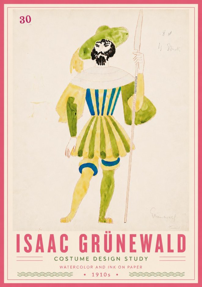 Isaac Grünewald Study for Costume Design No6 - Affiche
