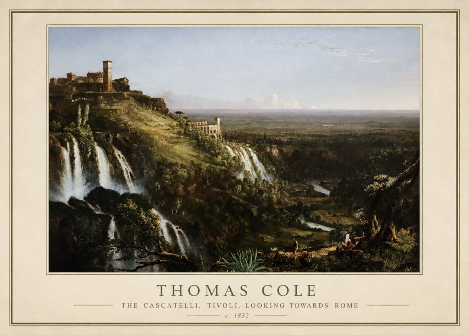 Thomas Cole The Cascatelli, Tivoli, Looking Towards Rome No2 - Affiche