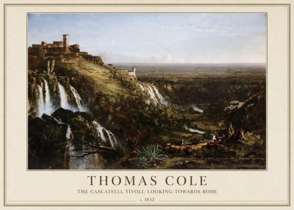 Thomas Cole The Cascatelli, Tivoli, Looking Towards Rome No4 - Affiche