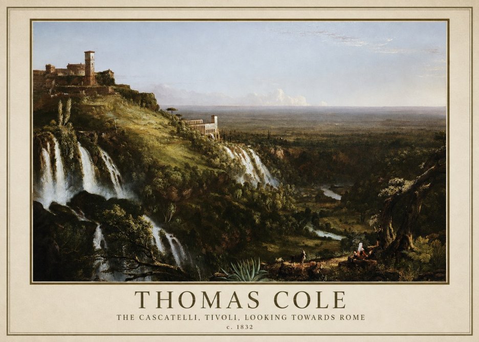 Thomas Cole The Cascatelli, Tivoli, Looking Towards Rome No5 - Affiche