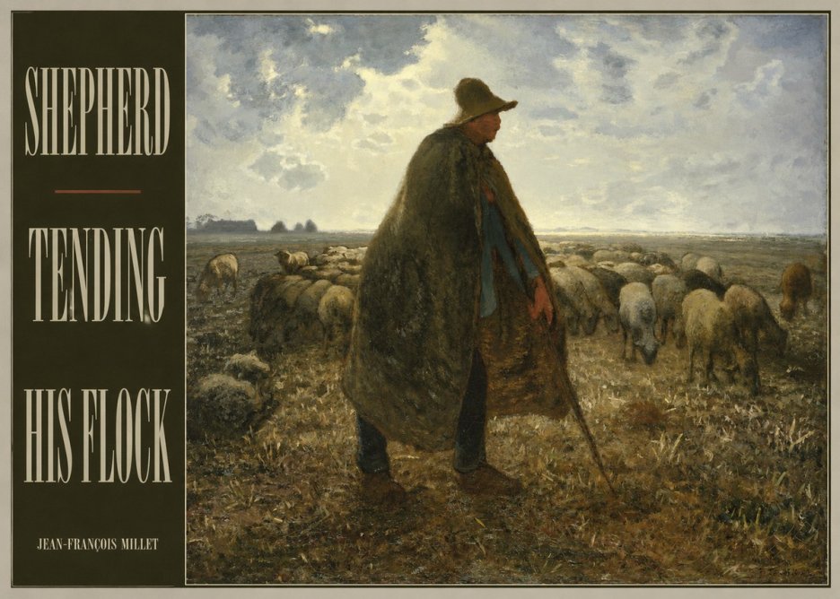 Jean-François Millet Shepherd Tending His Flock No4 - Affiche